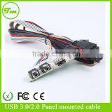 High Quality 19pin or 20 Pin Hearder to Usb 3.0 & Usb 2.0 Female Panel Mounted Cable With Audio Port