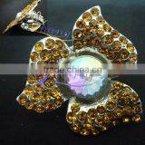 Yellow Rhinestone and Crystal AB Rings thumbnail-1