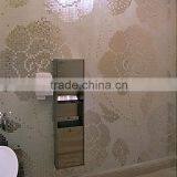 LJ JY-P-W01 Flower Pattern Waterproof Silver Glass Mosaic Bathroom Tile