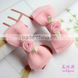 Cute Fancy Wholesale Kids Fabric Ribbon Bow Hair Clips For Baby Girls Accessories thumbnail-1
