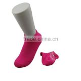 Haining GS custom wholesale plain pure color pvc non slip red cotton women ankle grip trampoline socks