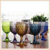 Embossed Thick Colored Stem Wine Glass thumbnail-2