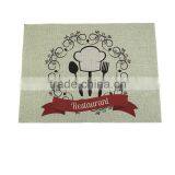 Small Order Accept Digital Printed Linen Fabric Custom Table Mat thumbnail-6