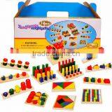Early Educational Toy Montessori With 14pcs Wooden Geometry Blocks thumbnail-4