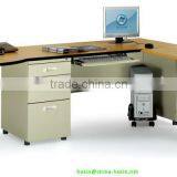 Steel Wood Executive Office Workstation L-shape Office Desk Tables thumbnail-1