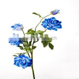 SJ20170007 blue artificial silk flower rose bud