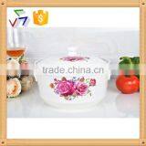 9" Microwave Porcelain Ceramic Pot,microwave Ceramic Stewpot,ceramic Cookware,ceramic Stockpot,ceramic Saucepot With Glass Lid thumbnail-2