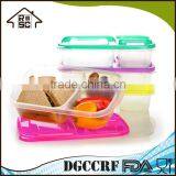 3 Compartment Plastic Lunch Box With Lid Reusable thumbnail-1