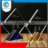 Jingyage Factory Directly Sale the Best Sales of the Year Crystal Plaques With Yellow Bases Crystal Glass Plaques Souvenir thumbnail-1