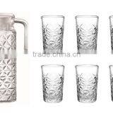 1000ml 7PCS Glass Jug Set/ Water &juice Jug Set, Glass Pitcher With Cup Set thumbnail-2