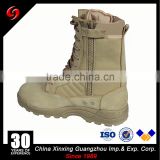 Factory cheap leather tactical desert boots with zipper/lightweight army boots