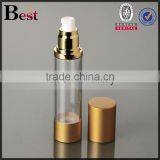15ml 30ml 50ml Clear Body Gold UV Pump Airless Cosmetic Plastic Bottle for Cosmetic Skin Care Lotion Serum Bulk Buy From China thumbnail-3