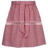 Belted Gingham Skirt school mini skirt