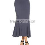 Womens Tight Skirt Stylish Stretchy Fishtail Mermaid Slim Fit Pleated Cotton Polyester Korean Style Long Skirt Fashion thumbnail-4