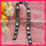 Wedding Rhinestone and Pearl Trim Crystal Rhinestone Chain Trim Black Trim WRC-178 thumbnail-1