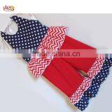 Red White and Blue Polka Dot and Chevrons Ruffled Pant Set Fashion Children Frocks Designs 2016 HSS7861 thumbnail-2
