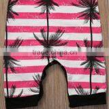 Summer Baby Sleeveless Coconut Tree Print Stripe Crotchless Bodysuit thumbnail-5