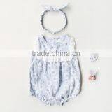 New Design Baby Floral Printed Romper With Lace Infront thumbnail-1