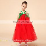 Girls Strawberry Dress Design Casual Kids Halter Fancy Princess Party Dresses