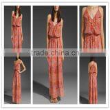 Fashionable!OEM and ODM!garment!12DR066 Nice 100%silk Long Dresses 2012 for Summer,casual,nice Print thumbnail-1