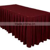 14ft Accordion Pleat Polyester Table Skirt Burgundy thumbnail-1
