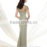 Elegant Lace Full Length Mother Dress Short Sleeve Ball Gown thumbnail-2
