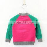 Cartoon Style Baby Knitting Sweater Raglan Sleeve Contrast Color Pullover thumbnail-3