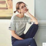 Summer Sets Pure Color T-shirt With Short Sleeves Female Leisure Relaxed Joker Contracted thumbnail-3