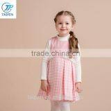 Latest Design Girl's Pink Party Dress With Lace And Pleated Sleeveless Woolen Dress thumbnail-1