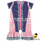 Kids Modeling Clothes Suits Polka Dots Ruffle Short Sleeve With Snaps Summer Baby Girl One Piece Harem Bodycon Jumpsuit Clothes thumbnail-6