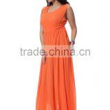 Women Chiffon V Neck Sleeveless Cocktail Party Evening Gown Long Dress thumbnail-6