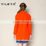 Latest Cute Thick Plain Orange Russian Winter Coat, Women Trench Coat, Ladies Office Coat thumbnail-2