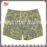 Factory Custom 100% Cotton Wholesale Athletic Shorts With Abstract Print Acid Wash thumbnail-1