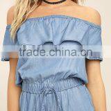Guangzhou Supplier Fashion Romper Women Summer Sexy Denim Jumpsuits Women 2017 thumbnail-5