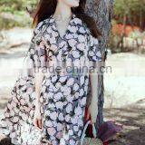 2017 New Arrived County Style Design Printing Casual Loose Dress Thin Dresses Middle Sleeve Beach Woman Dresses thumbnail-6