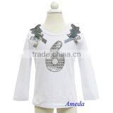 Girls Bling Silver 1st - 6th Birthday White Long Sleeves Tee thumbnail-6