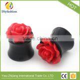 Hot Sell Colorful Rose Flower Acrylic Ear Plug Body Piercing thumbnail-4