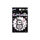 removable custom small color glitter Snowman stickers with printing for face
