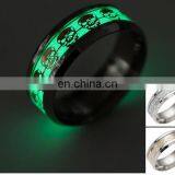 2017 Novel Stainless Steel Retro Scripture Jesus Skull Glow in the Dark Ring Fluorescent Letter Lord of Rings thumbnail-5