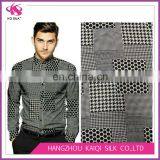 Geometric Pattern Classic Black&white Printing Silk CDC 100% Pure Silk Crepe de Chine Fabric
