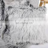 High Quality Grey Peacocks Feather Imitation Faux Fur Throw Pillows Breathable Soft Real Peacock Fur Pillows thumbnail-5