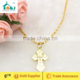 Orthodox cross pendant with gold chain