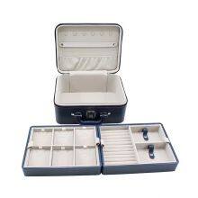 Double-layer Password Jewelry Storage Box Pendant Ring Earring Bracelet Display Portable Pearl Treasure Box thumbnail-3