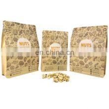Eco Packaging Paper Bags Snack Cashew Nuts Packaging Stand up Clear Window Brown Kraft Custom Paper Bag With Your Own Logo thumbnail-3