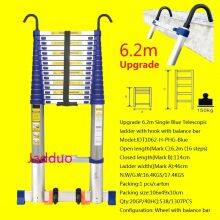 Single Blue Telescopic Ladder With Hook thumbnail-4