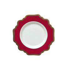Factory Customized Red Gold Ceramic Dinnerware Plate Set With Sun Flower Design thumbnail-5