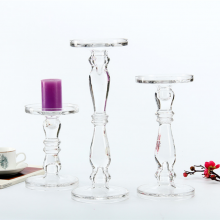 Factory Wholesale Clear 19 cm 27 cm 35 cm Tall Glass Crystal Candle Holder Table Candles Gifts thumbnail-5
