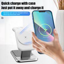 Customizable Desktop 3 in 1 All-In-One Wireless Charger Stand & Holder Multifunctional Charging Solution for IPhone thumbnail-5