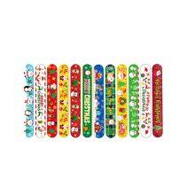 Hot Sale Customized Christmas Printed Festival Activity Silicone Slap Wrist Band Bracelet thumbnail-2