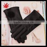 Women Fashion Touch Screen Leather Glove New Fashion Fur Leather Glove thumbnail-1
